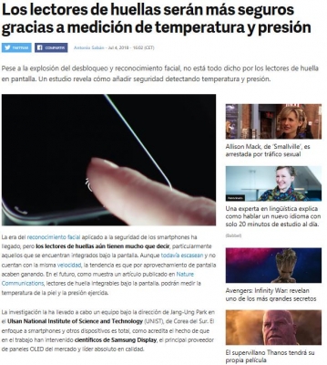Hyper textual: los lectores de huellas seran mas sequros gracias a meidcion de temperaturea y presion