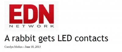 'A rabbit gets LED contacts'	 