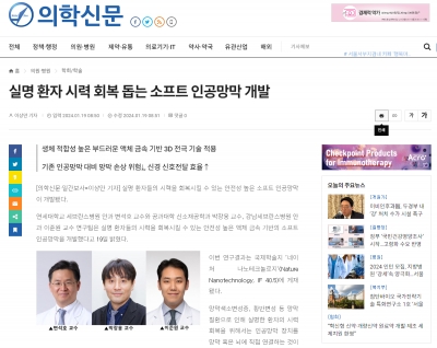 실명 환자 시력 회복 돕는 소프트 인공망막 개발